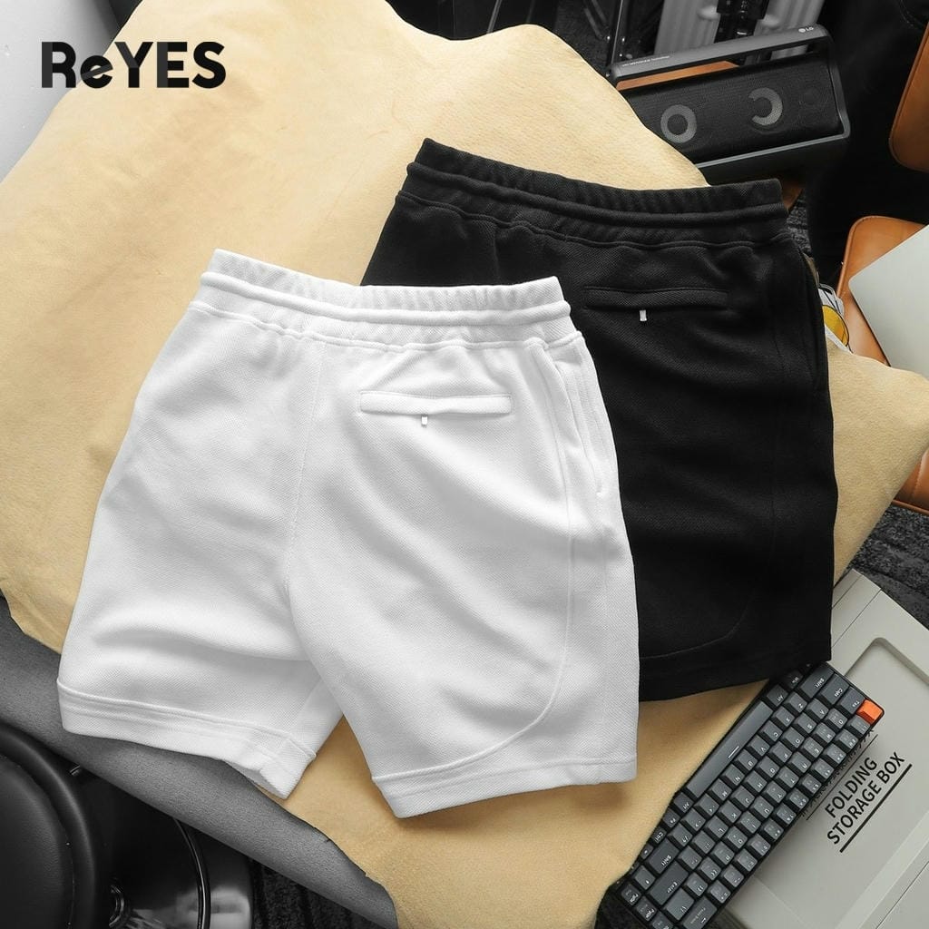 Quần short nam ReYES RPS011 thun Pique co giãn, quần đùi nam thể thao có túi khóa kéo tiện lợi, mặc nhà thoáng mát - Ảnh 5