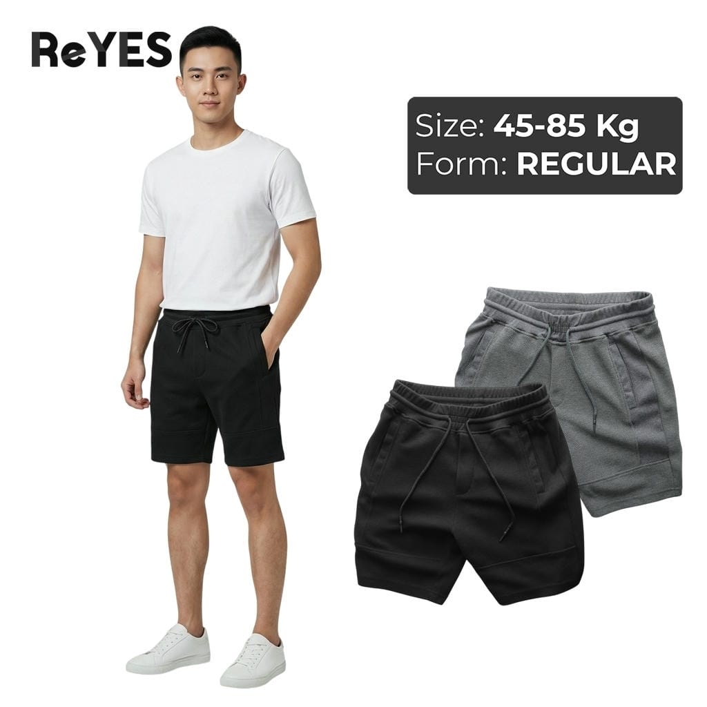 Quần short nam thể thao trơn basic ReYES RPS005, quần đùi nam thun Pique co giãn, thoáng mát mặc nhà, tập gym