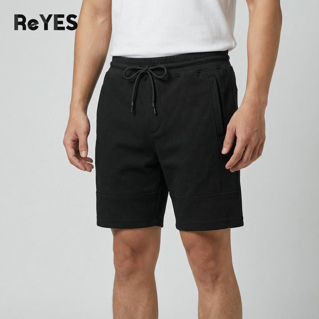 Alternative view of Quần short nam thể thao trơn basic ReYES RPS005, quần đùi nam thun Pique co giãn, thoáng mát mặc nhà, tập gym