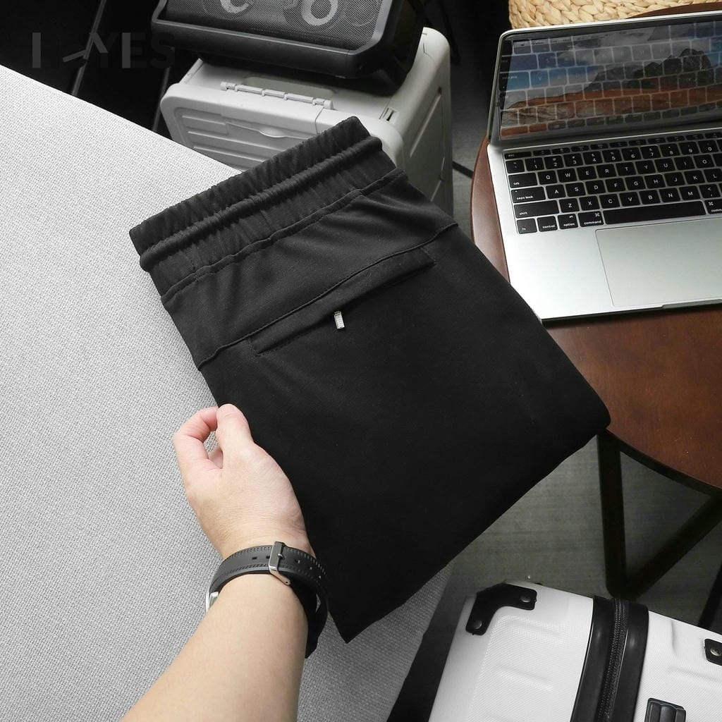 Quần short nam thun ngắn màu đen basic, phối gân sườn cá tính, vải mềm mịn thoáng mát đi chơi tập gym ReYES RPS016 - Ảnh 5