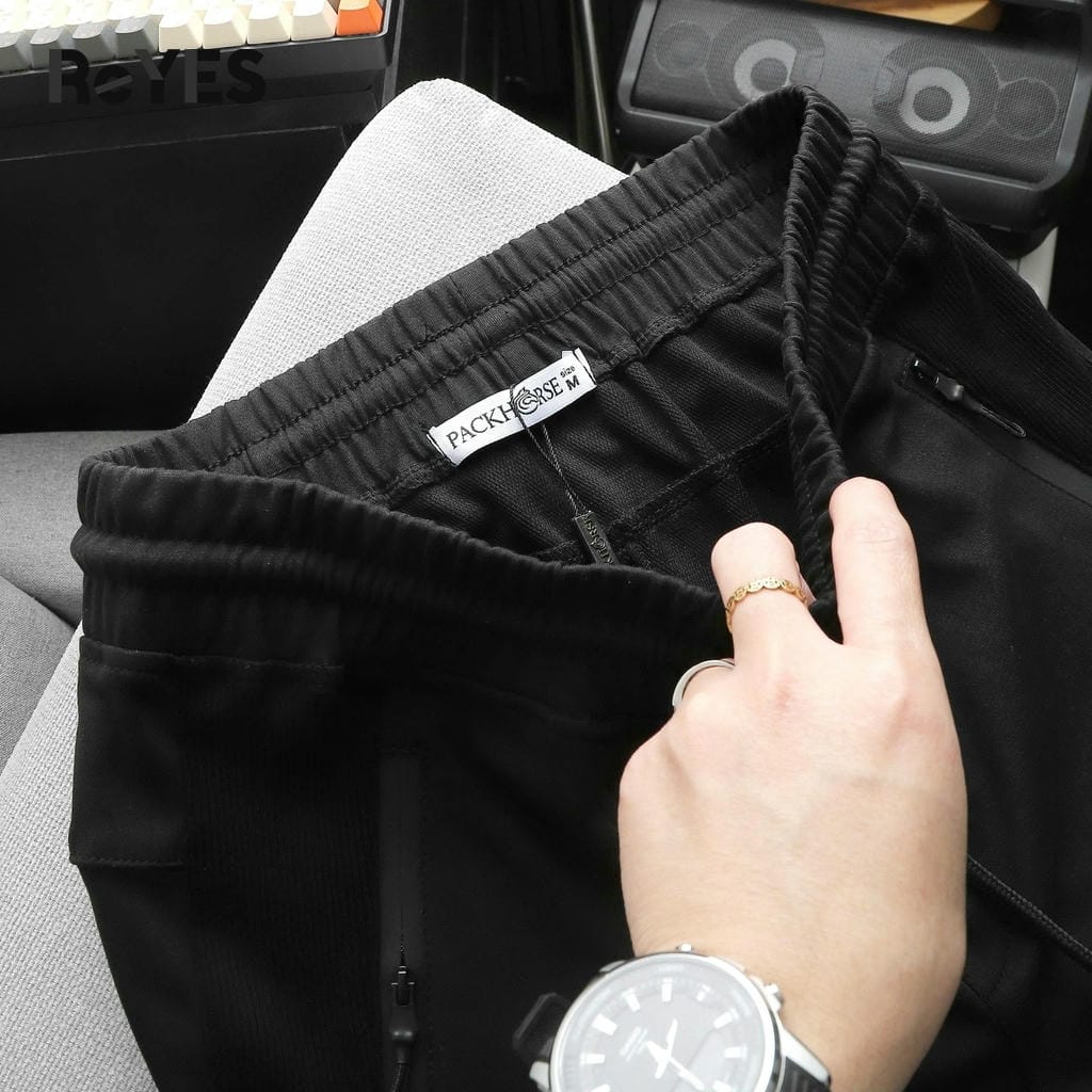 Quần short nam thun ngắn màu đen basic, phối gân sườn cá tính, vải mềm mịn thoáng mát đi chơi tập gym ReYES RPS016 - Ảnh 7