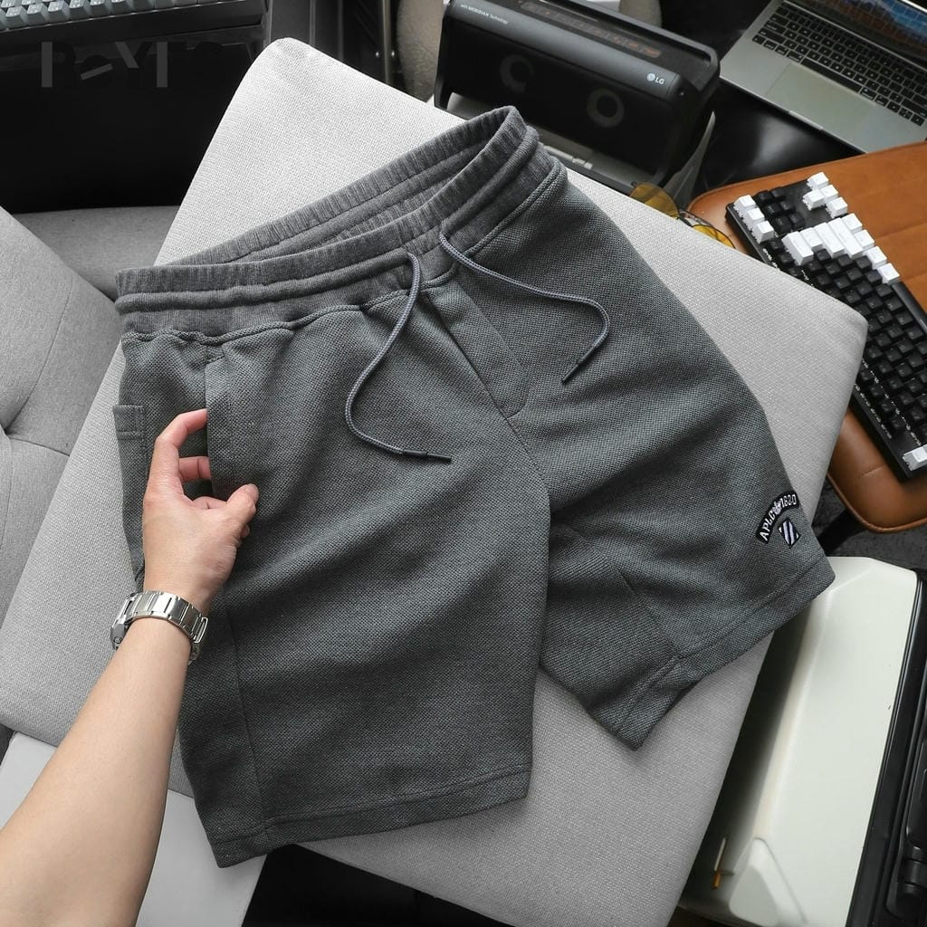 Quần short nam thun Pique thoáng mát, lưng thun dây rút, quần đùi nam mặc nhà đi chơi ReYES RPS008 - Ảnh 9