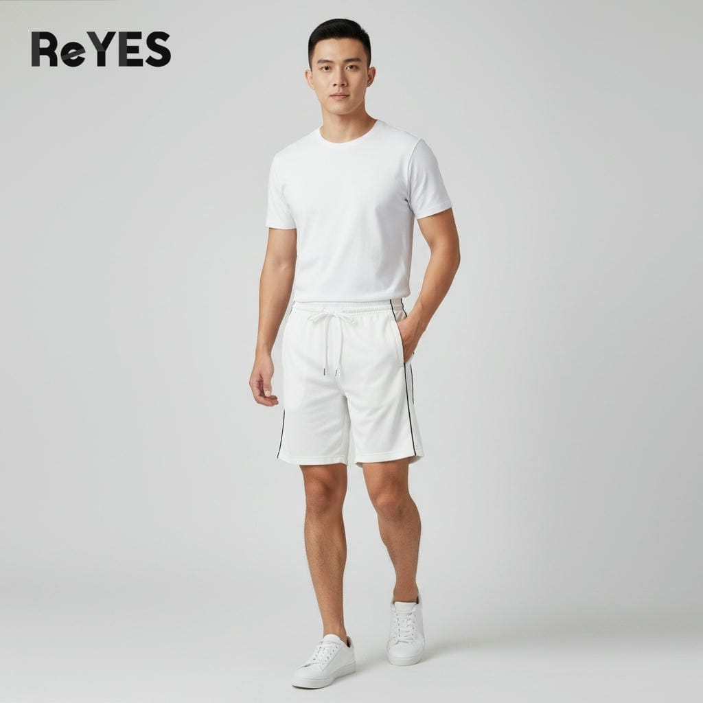 Quần short nam thun ReYES RPS010 dáng thể thao, quần đùi nam mặc nhà đi chơi, da cá co giãn 2 màu basic - Ảnh 3