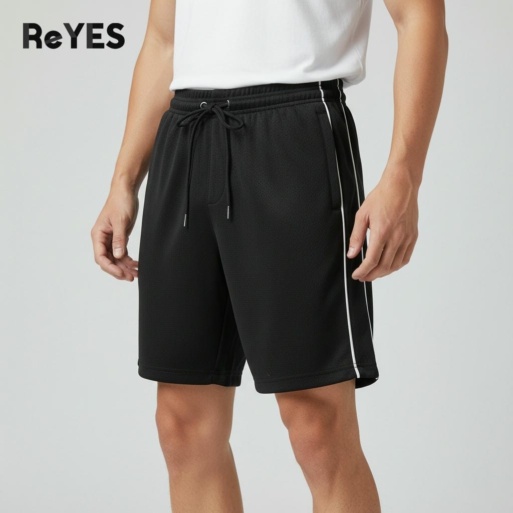 Quần short nam thun ReYES RPS010 dáng thể thao, quần đùi nam mặc nhà đi chơi, da cá co giãn 2 màu basic - Ảnh 5