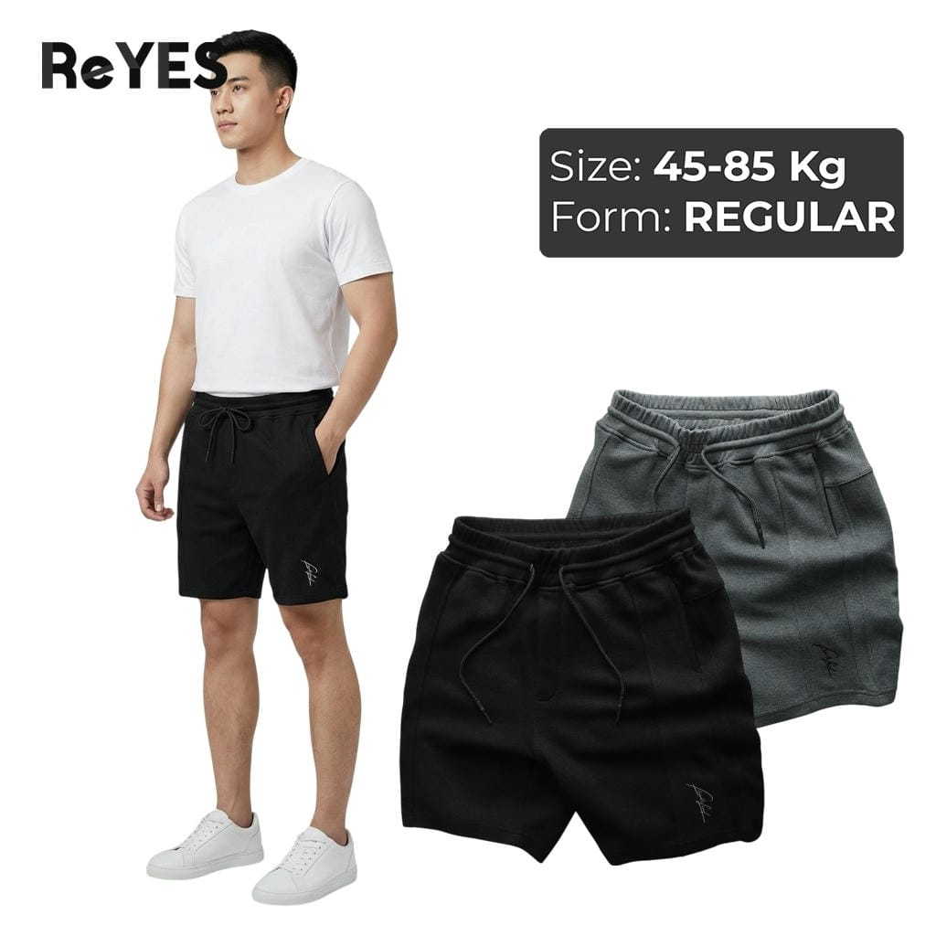 Quần short nam thun ReYES RPS012 trên gối, thun Pique co giãn, quần đùi nam đi chơi ở nhà tiện dụng