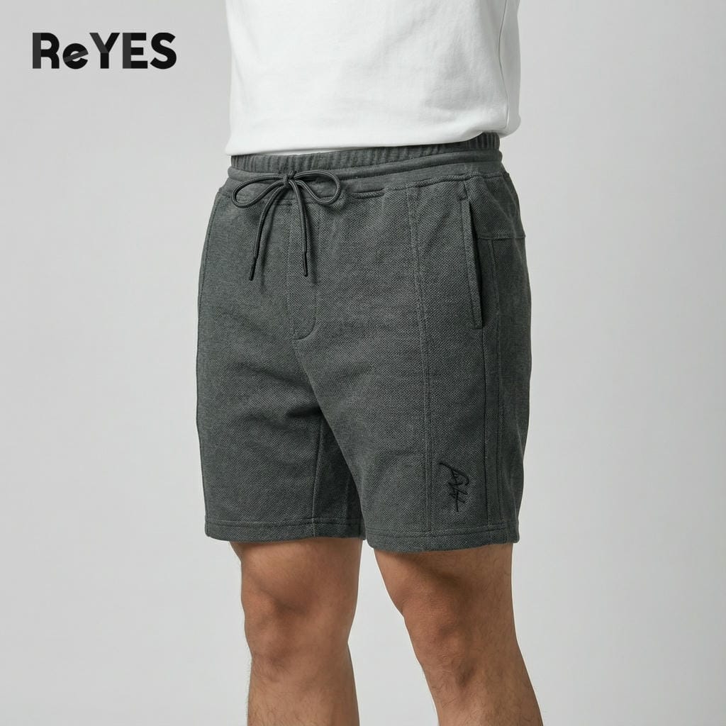Quần short nam thun ReYES RPS012 trên gối, thun Pique co giãn, quần đùi nam đi chơi ở nhà tiện dụng - Ảnh 4