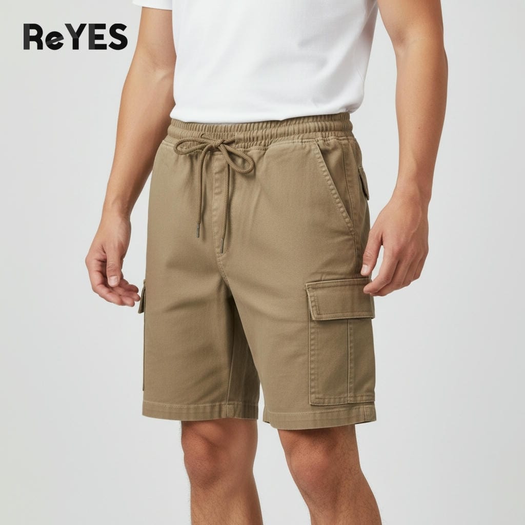 Alternative view of Quần short nam túi hộp kaki co giãn – quần đùi nam lưng thun dây rút mặc nhà, đi chơi ReYES RPS009