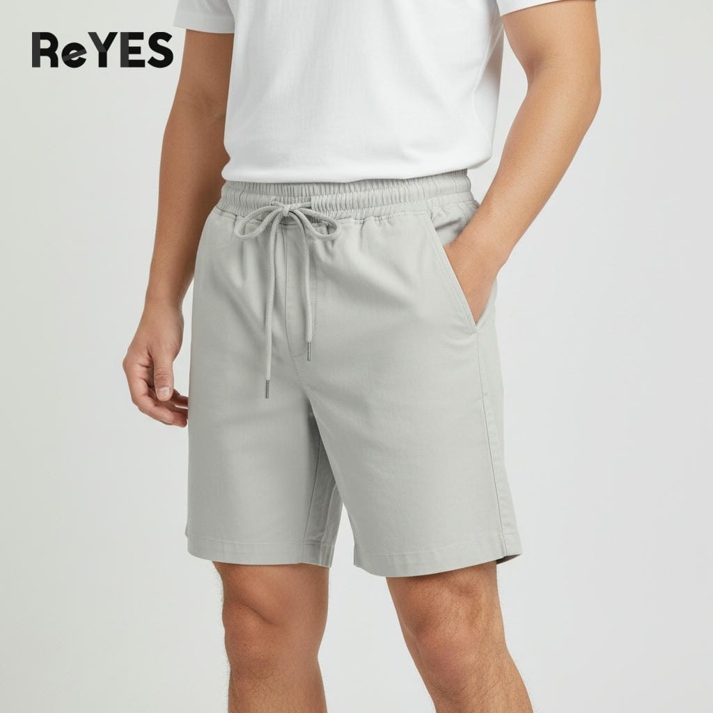 Quần thun nam ngắn lưng thun ReYES RPS001 vải kaki, dáng suông trên gối, dễ phối, tập nhẹ du lịch - Ảnh 5