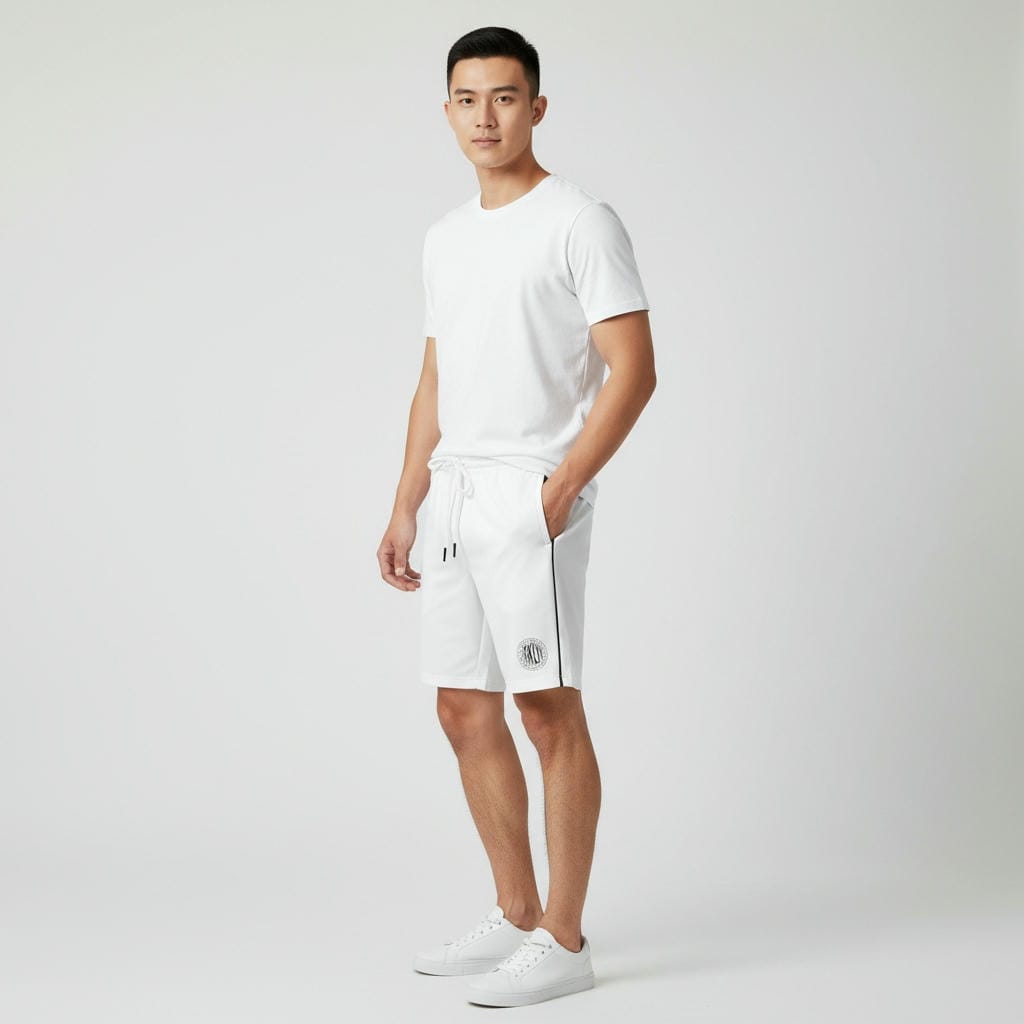 Quần thun nam ngắn ReYES RPS003 3 túi khóa kéo, lưng thun dây rút, mặc nhà tập gym - Ảnh 3