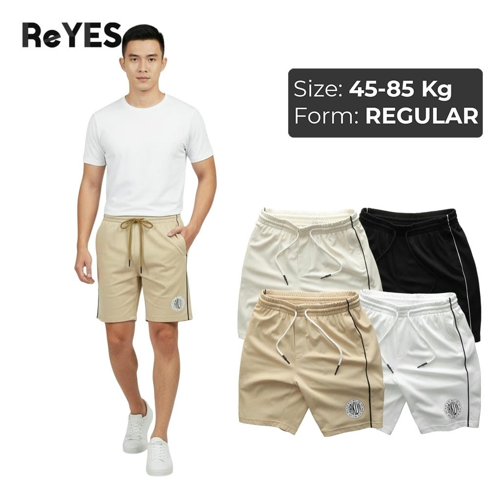 Quần thun nam ngắn ReYES RPS003 form thể thao, quần short nam chất cotton có túi khóa kéo an toàn, mặc nhà chạy bộ