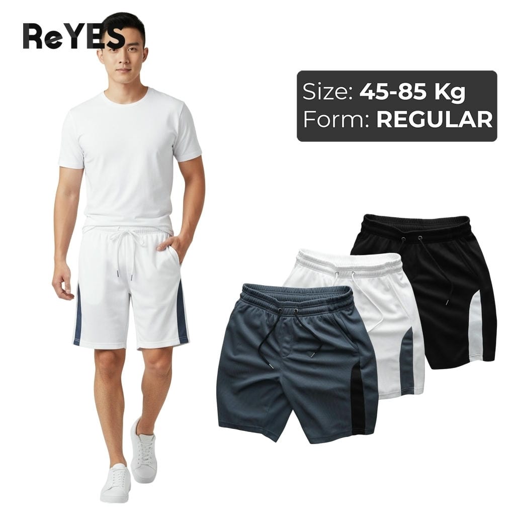 Quần thun nam ngắn ReYES RPS007 cotton tổ ong, quần đùi nam thể thao chạy bộ đá bóng