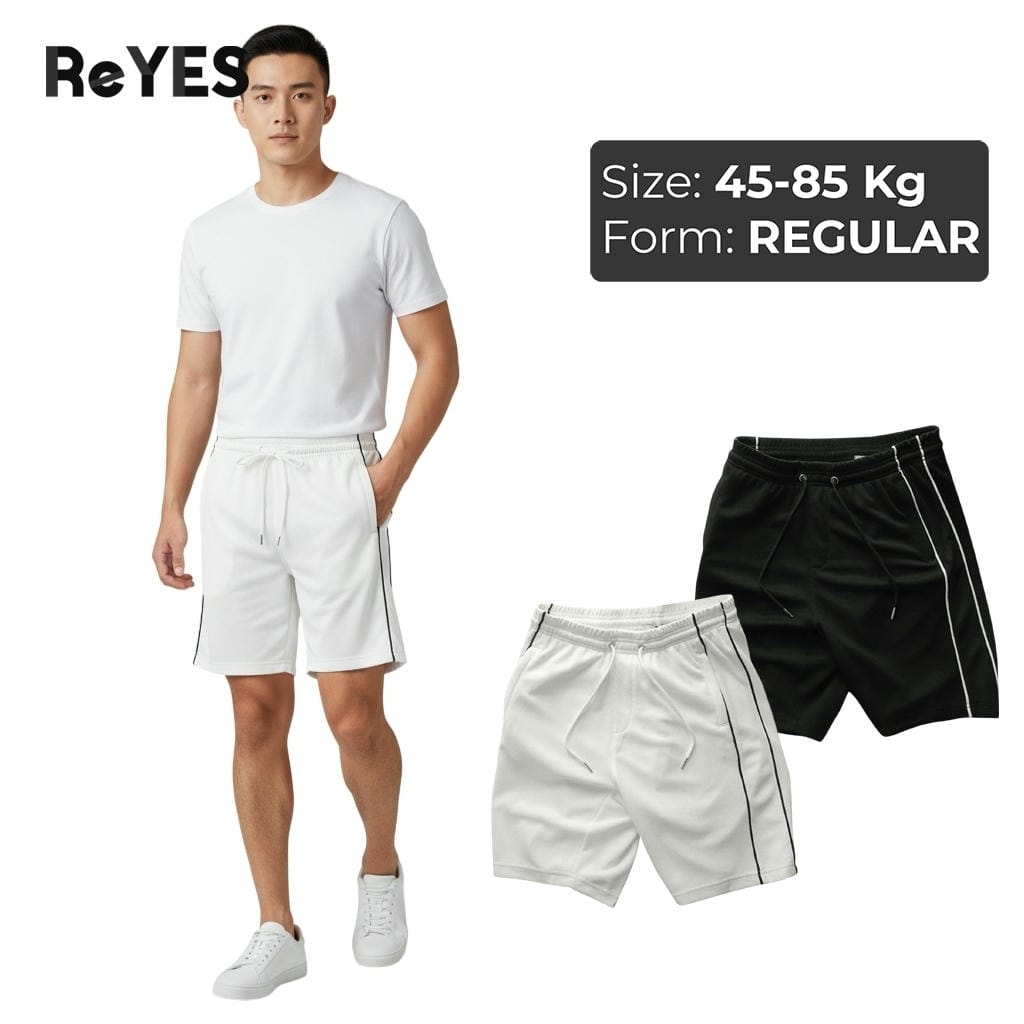 Quần thun nam ngắn ReYES RPS010 dáng thể thao, vải thun da cá thoáng mát, có túi khóa kéo mặc nhà tập gym