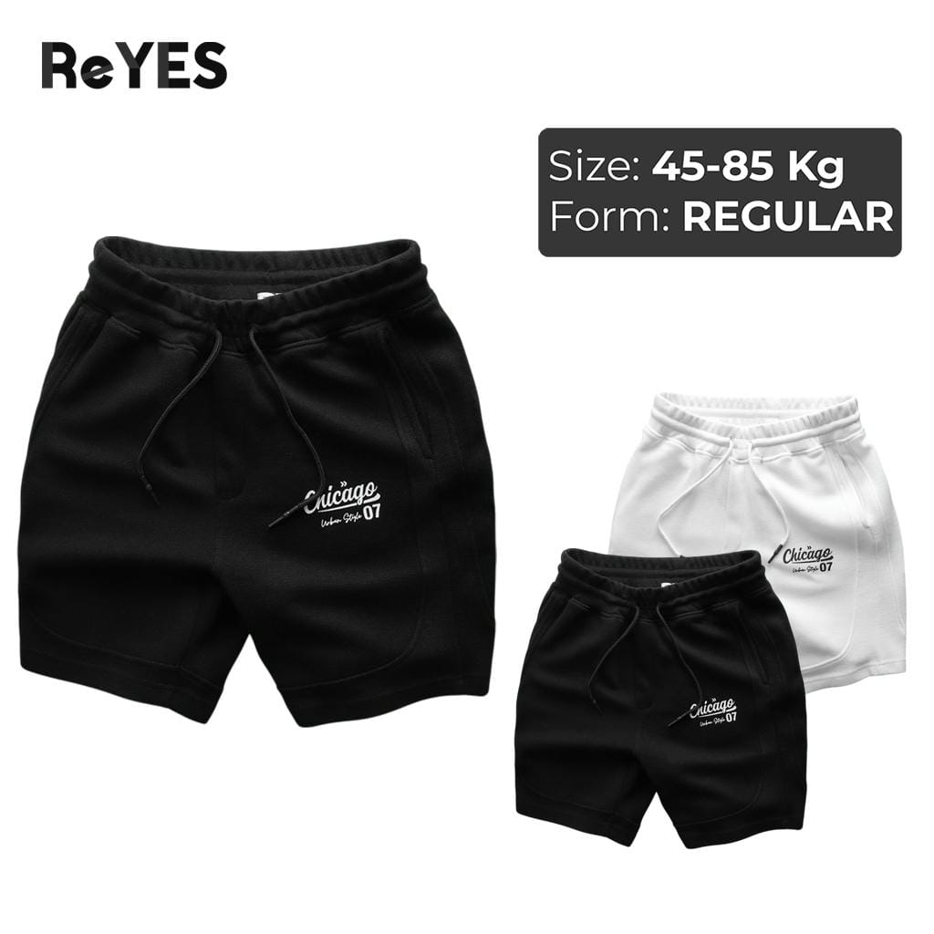 Quần thun nam ngắn ReYES RPS011 vải Pique, quần đùi nam thể thao đi chơi, 3 túi khóa kéo an toàn