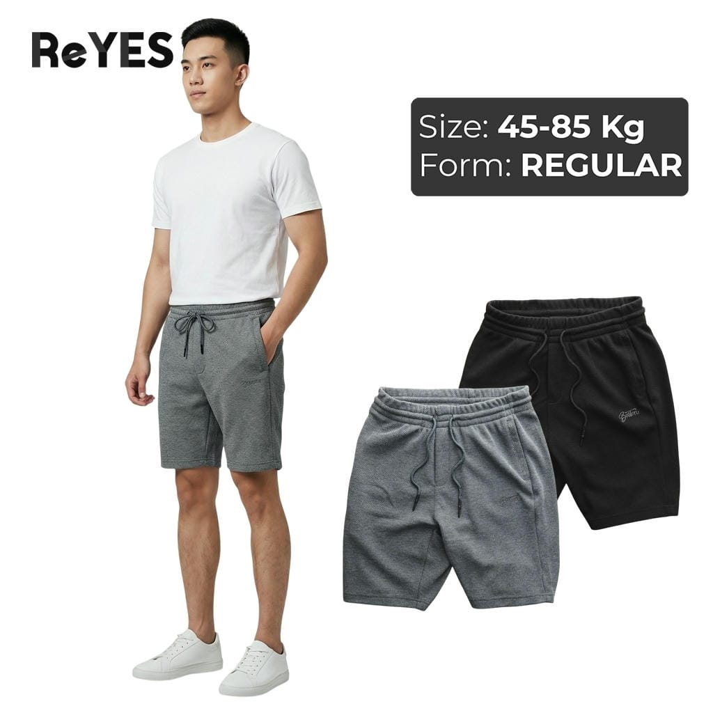 Quần thun nam ngắn trơn ReYES RPS006 thun pique thoáng mát, quần short nam mặc nhà tập gym